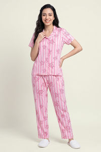 Zivame Knit Cotton Pyjama Set - Festival Bloom — thumbnail 1